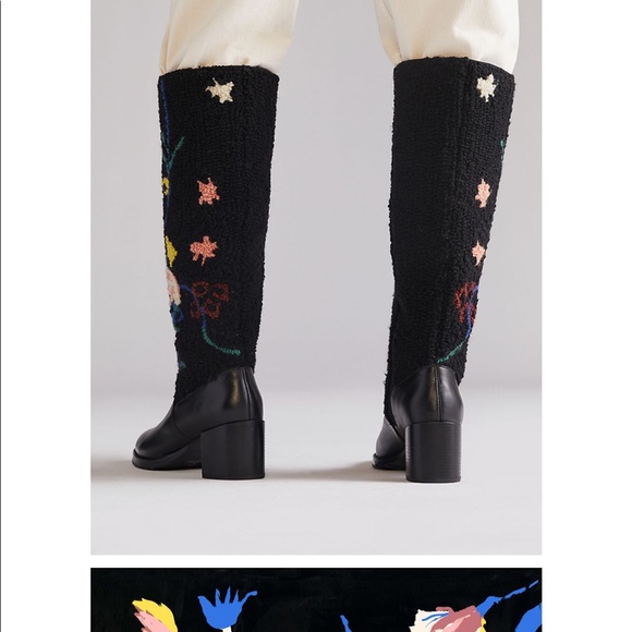 ✨HP✨Anthro Floral Wool & Leather Emily Isabella Boots - Picture 7 of 8
